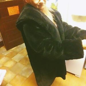 Marvin Richards Faux Black fur coat